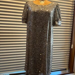 Cable & Gauge gold/beige  Sequin Midi Dress M